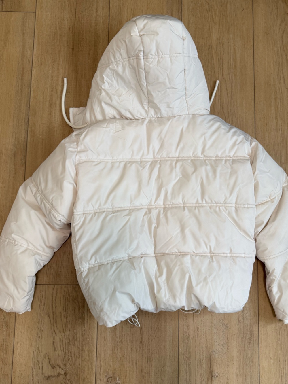 Zara Off-White Quilted Hooded Puffer Jacket - Picture 2 of 4